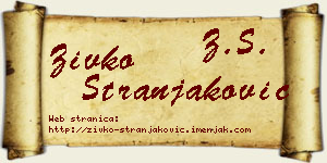 Živko Stranjaković vizit kartica